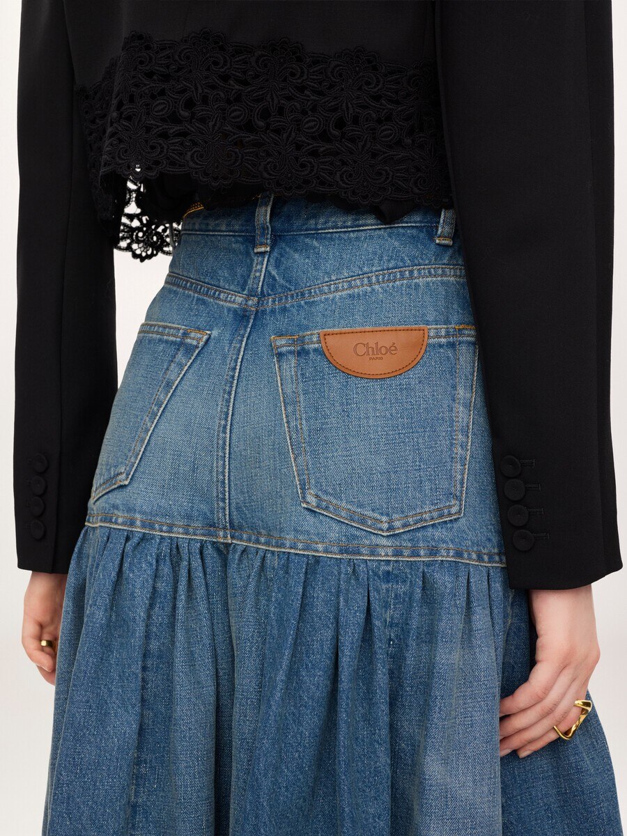 Jean ballon taille haute en denim - 7
