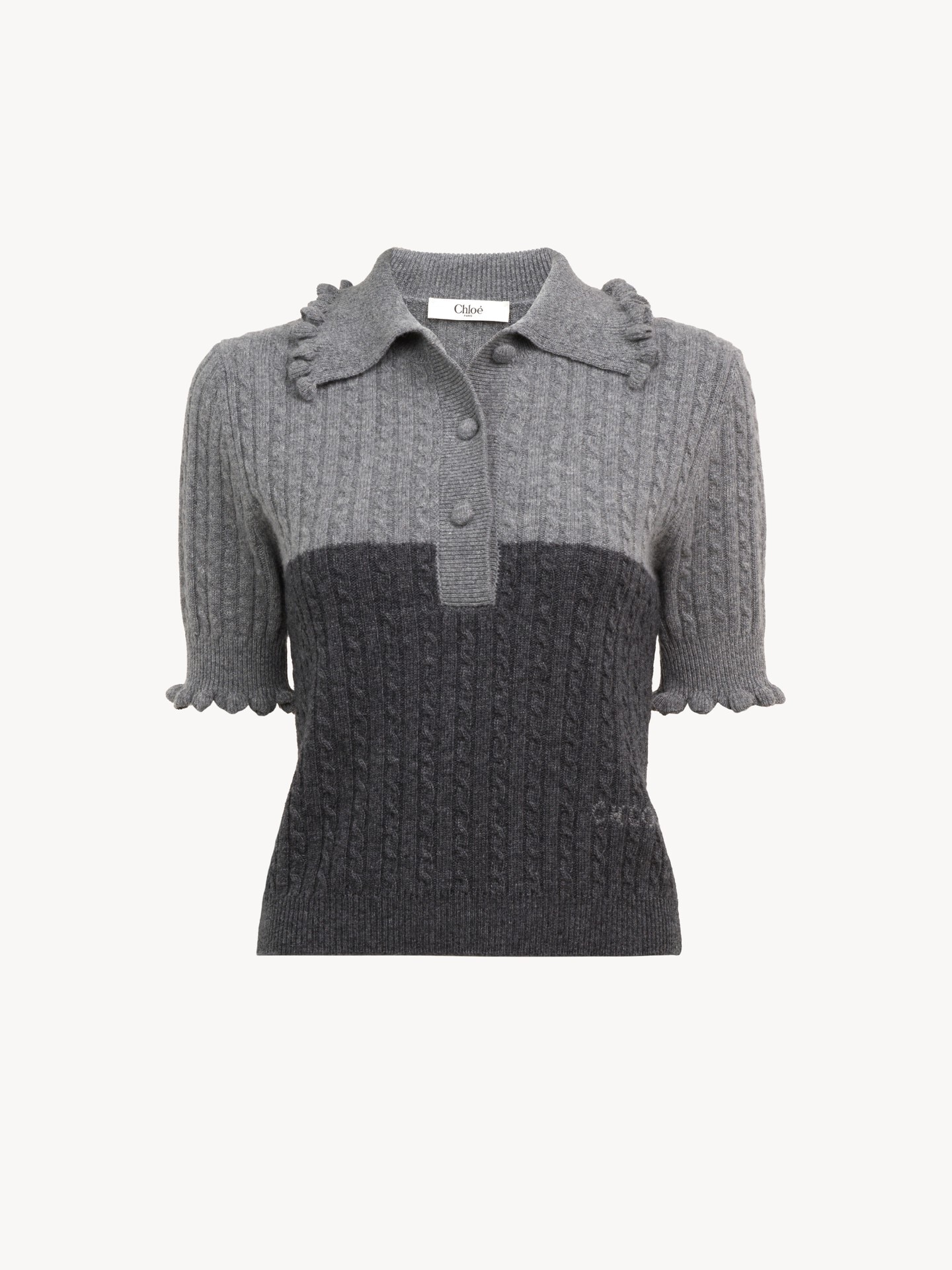 Short-sleeve polo sweater in a wool & cashmere knit - 2