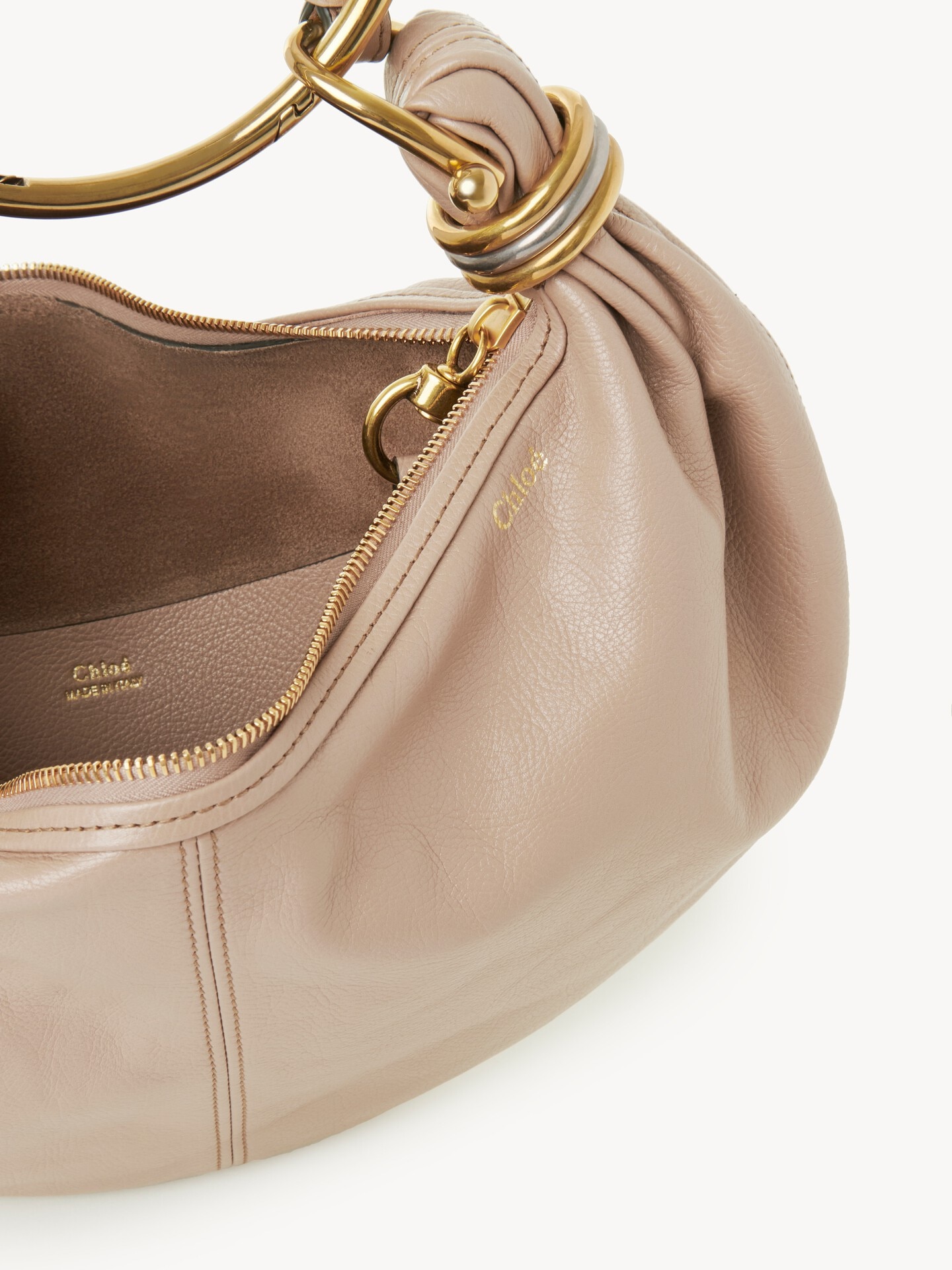 Small Bracelet hobo bag in grained leather - 6