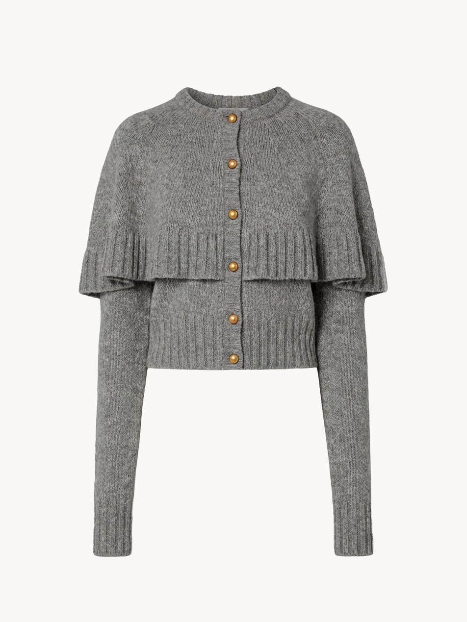 Cape cardigan in a wool & cashmere knit