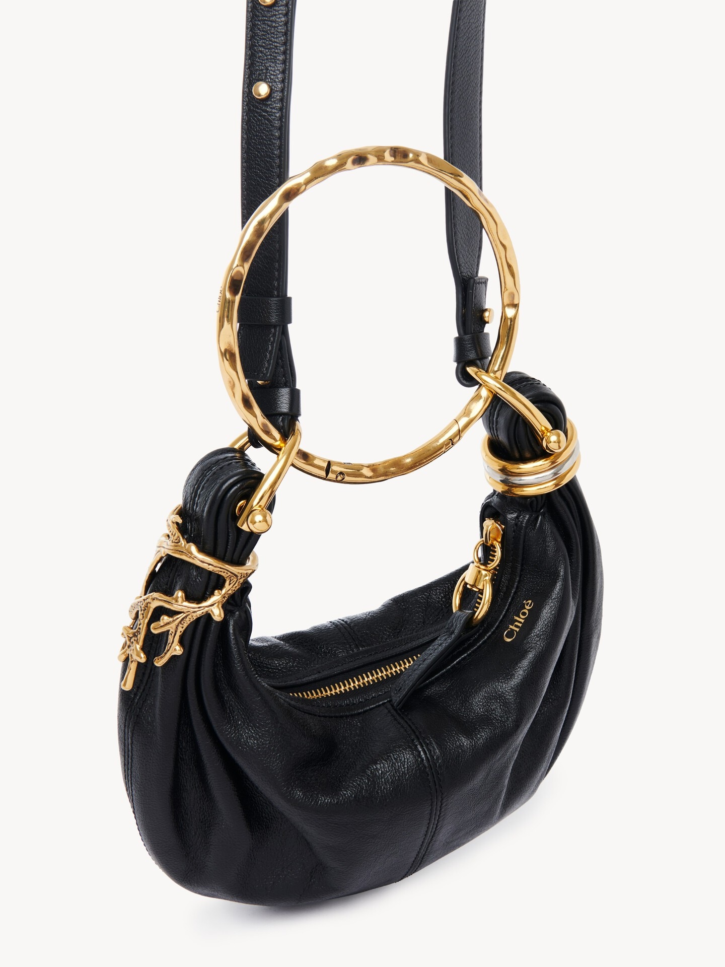Mini Bracelet Hobo Bag aus genarbtem Leder - 4