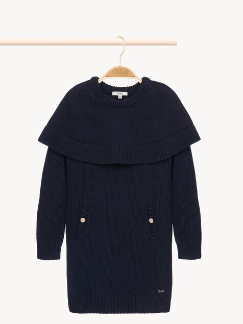 Kids' long-sleeve cape dress
