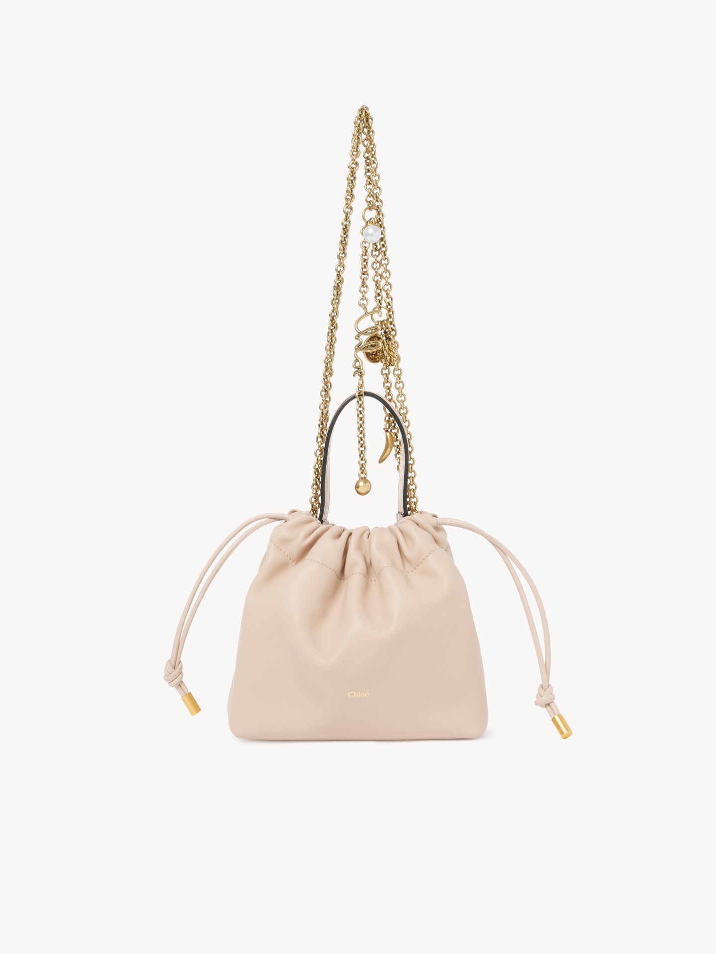Mini sac cha&icirc;ne port&eacute; &eacute;paule Chlo&eacute; Icons en cuir lisse - 2