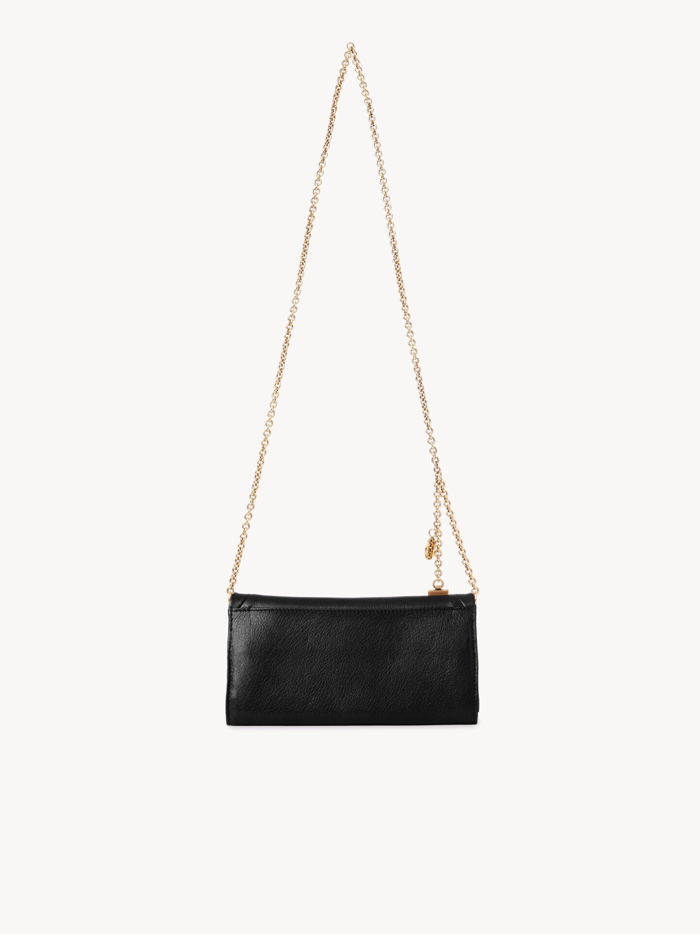 Chloé Spin flap wallet on chain in grained leather White - Chloé