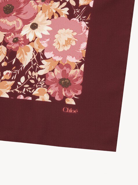 The Chlo&eacute; Roses square scarf in silk twill