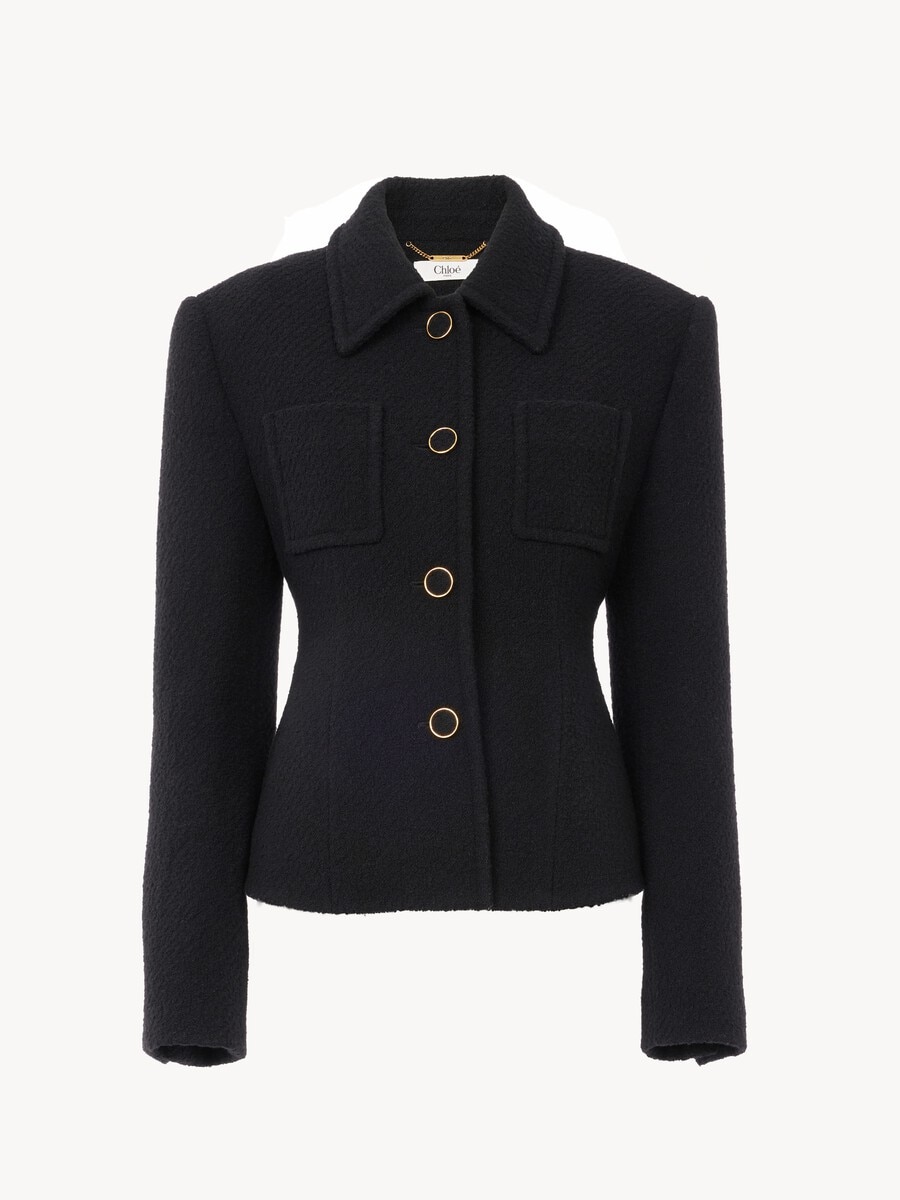 Chaqueta de sastre entallada de bouclette de lana - 2
