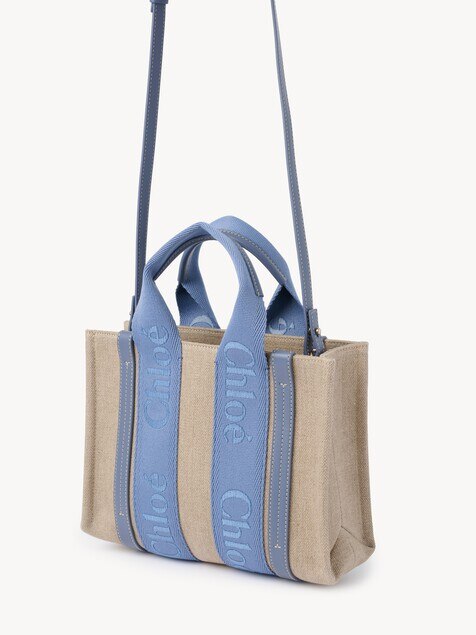 Small Woody tote bag in linen