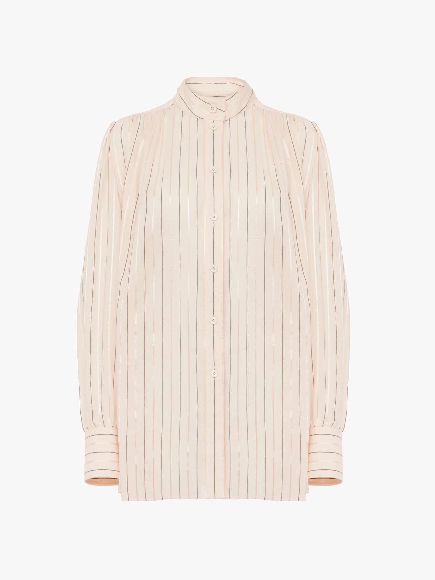 Gathered blouse in cotton & silk poplin - 2.0
