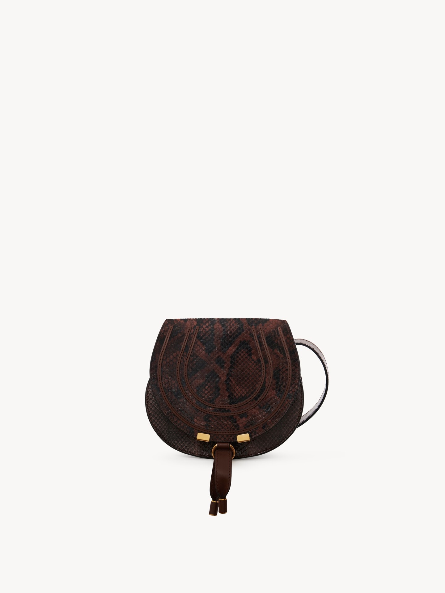 Small Marcie saddle bag in python-effect leather - 1
