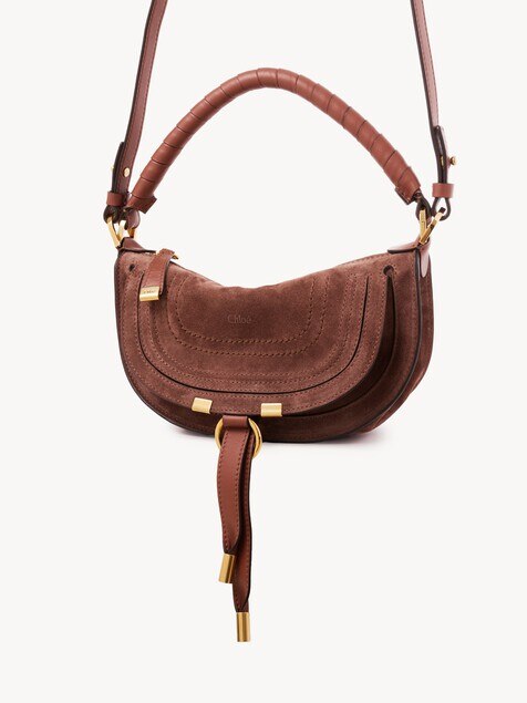 Mini Marcie shoulder bag in suede leather