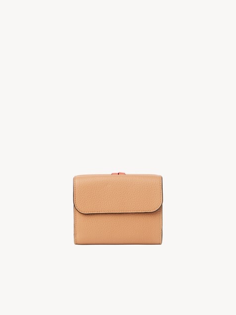 Petit portefeuille &agrave; trois volets Alphabet en cuir grain&eacute;