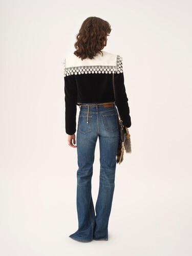 Chaqueta Spencer cropped de terciopelo - 5