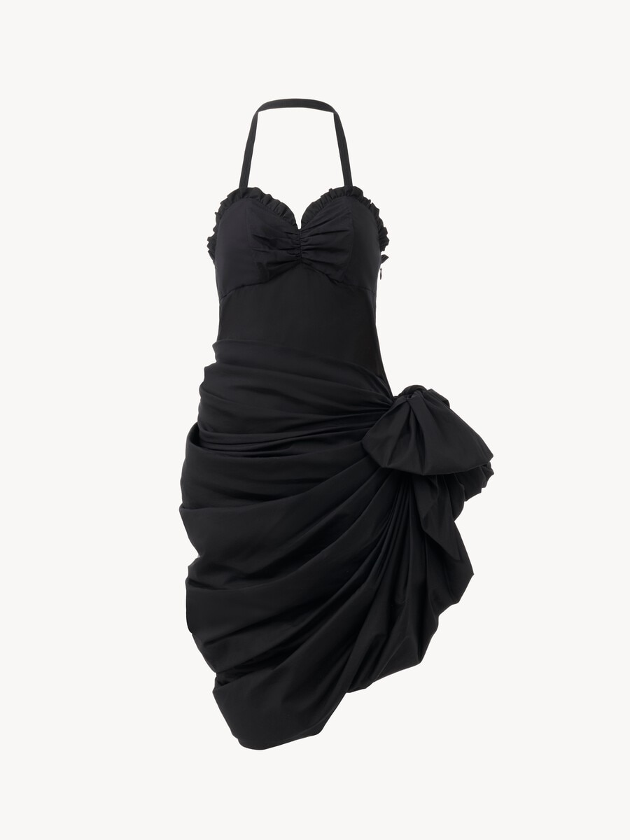Robe portefeuille dos-nu en popeline de coton - 2