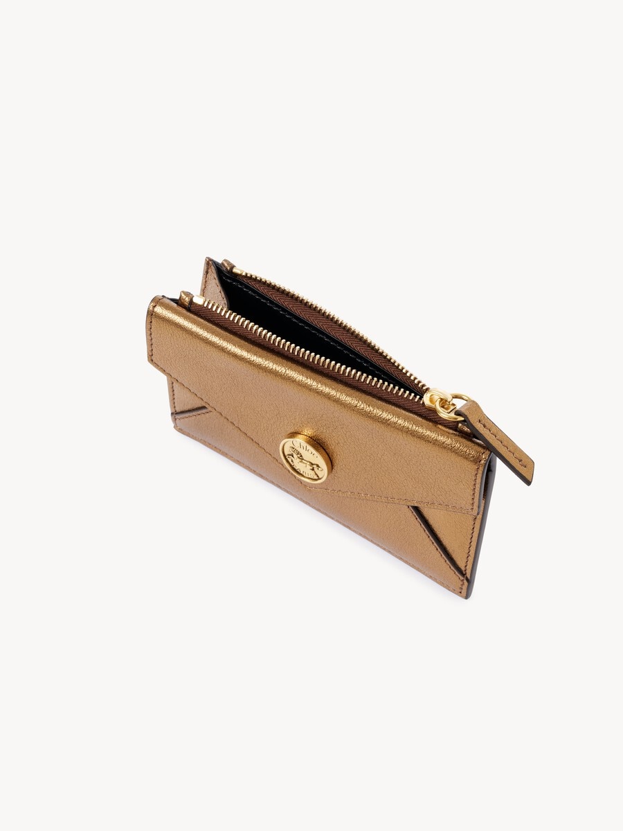 Portamonete piccolo Envelope con scomparti per carte in pelle metallizzata - 5