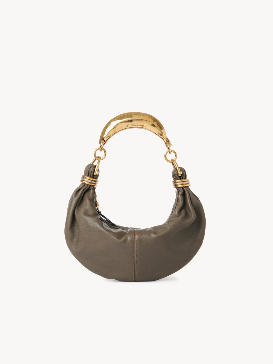 Small Bracelet Hobo Bag in grained leather - 5