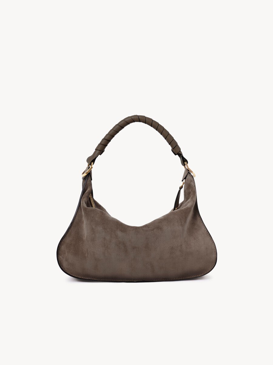 Petit sac port&eacute; &eacute;paule Marcie en cuir velours - 4