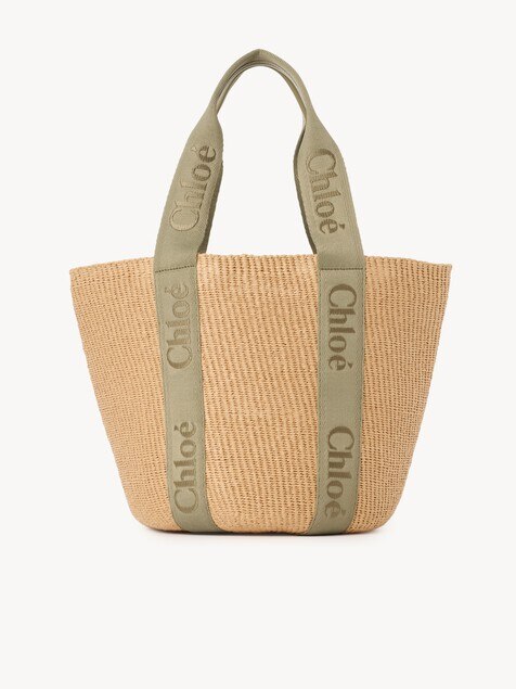 Bolso cesta grande Woody de fibras naturales
