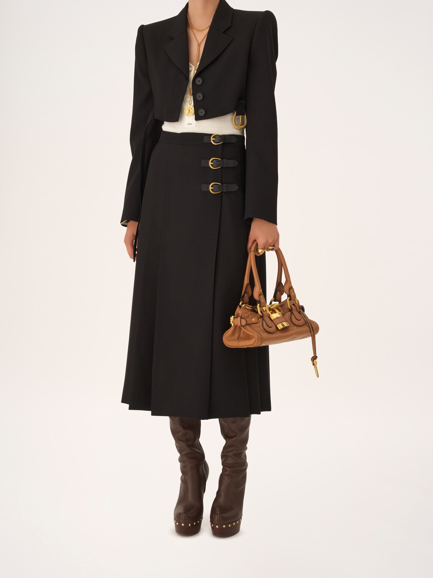 Kleine Paddington Bag aus genarbtem Leder - 8