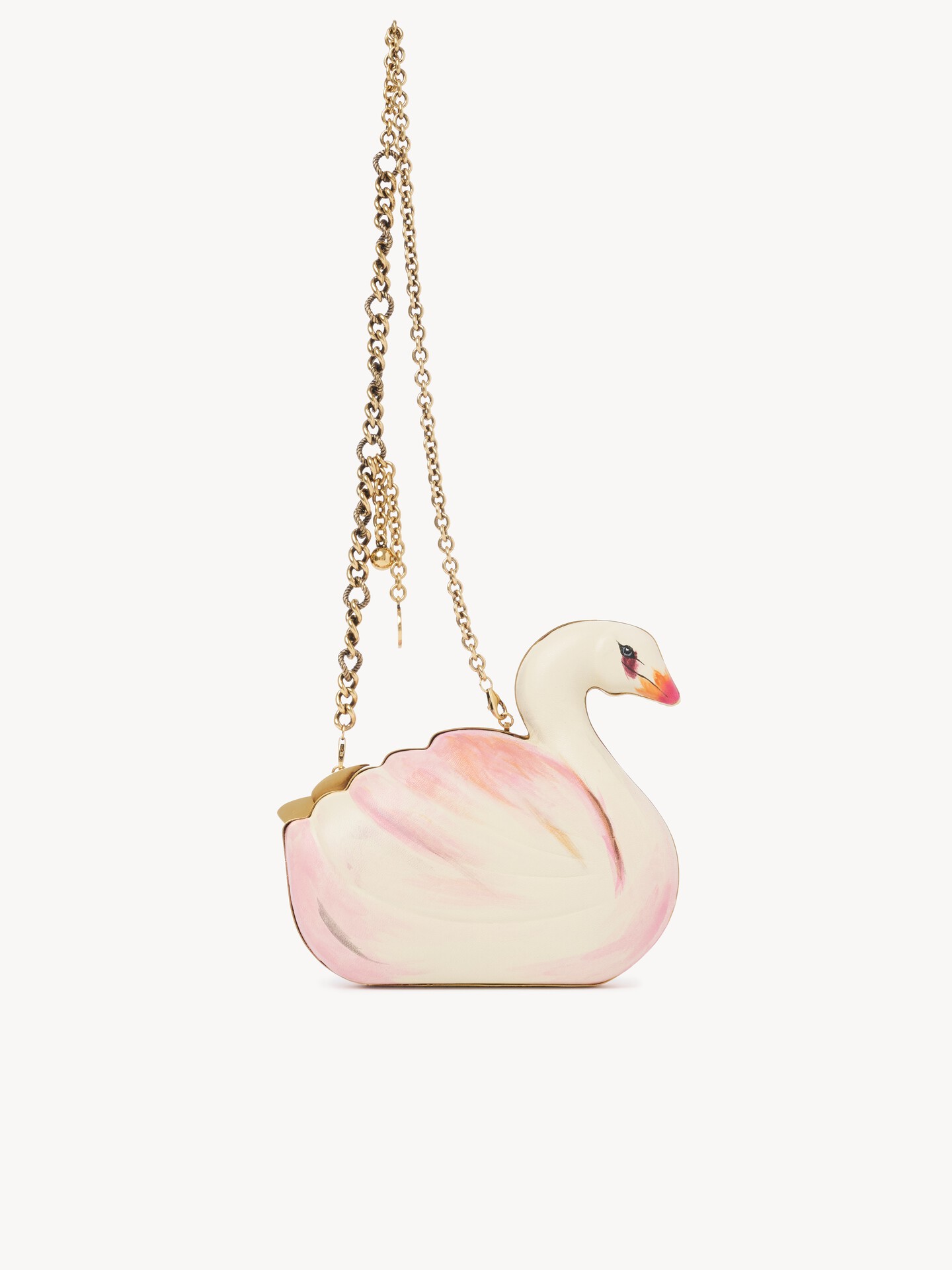 Chlo&eacute; Tropicus swan minaudi&egrave;re in hand-painted leather - 4.0
