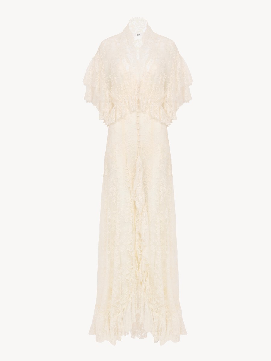 Long ruffled dress in lace - 2