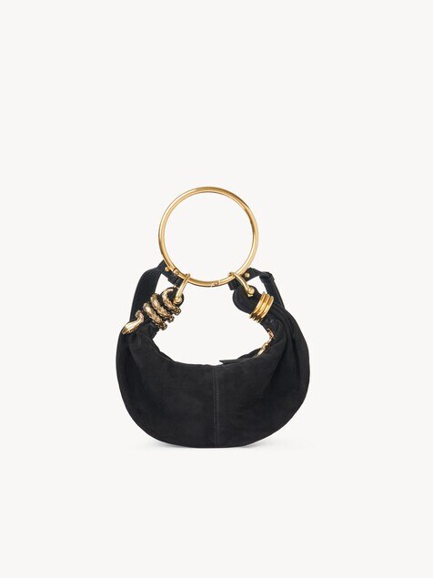 Bolso hobo Bracelet peque&ntilde;o de ante con adorno de serpiente