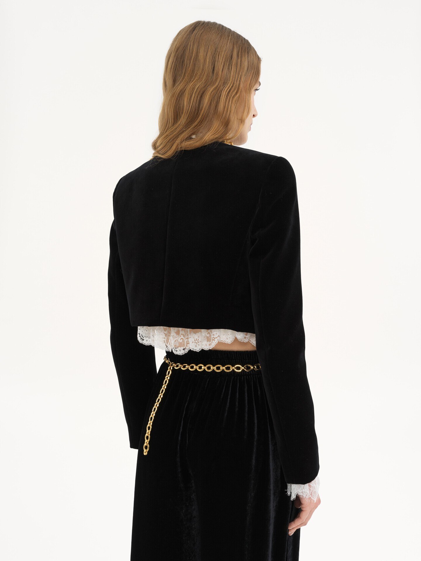 Scalloped Spencer jacket in velvet - 5