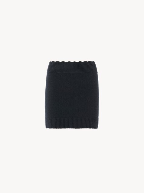 Mini jupe ajust&eacute;e en maille de laine et cachemire