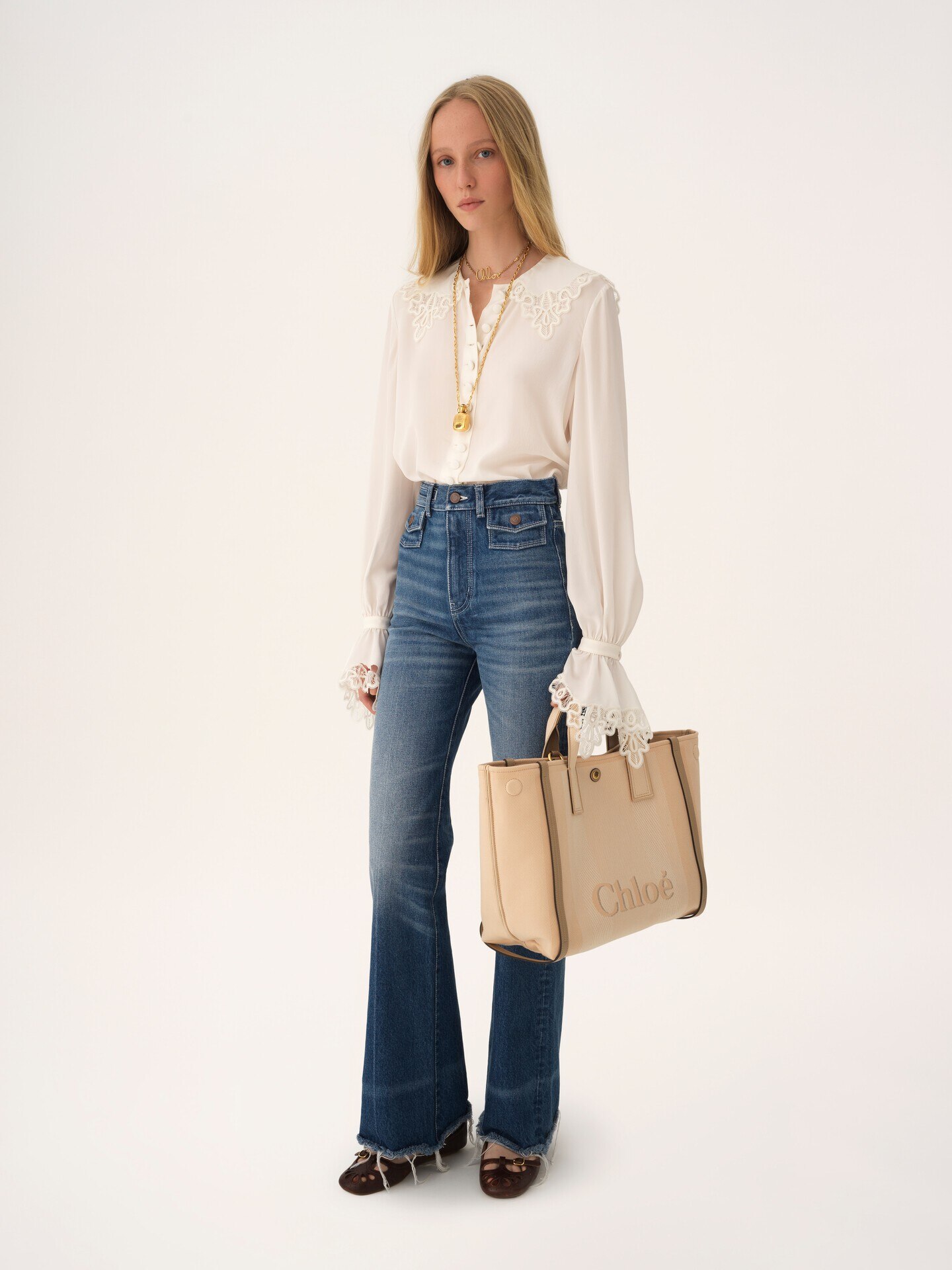 Chlo&eacute; Carry tote bag in canvas - 8