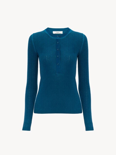 Henley shirt in a merino wool knit