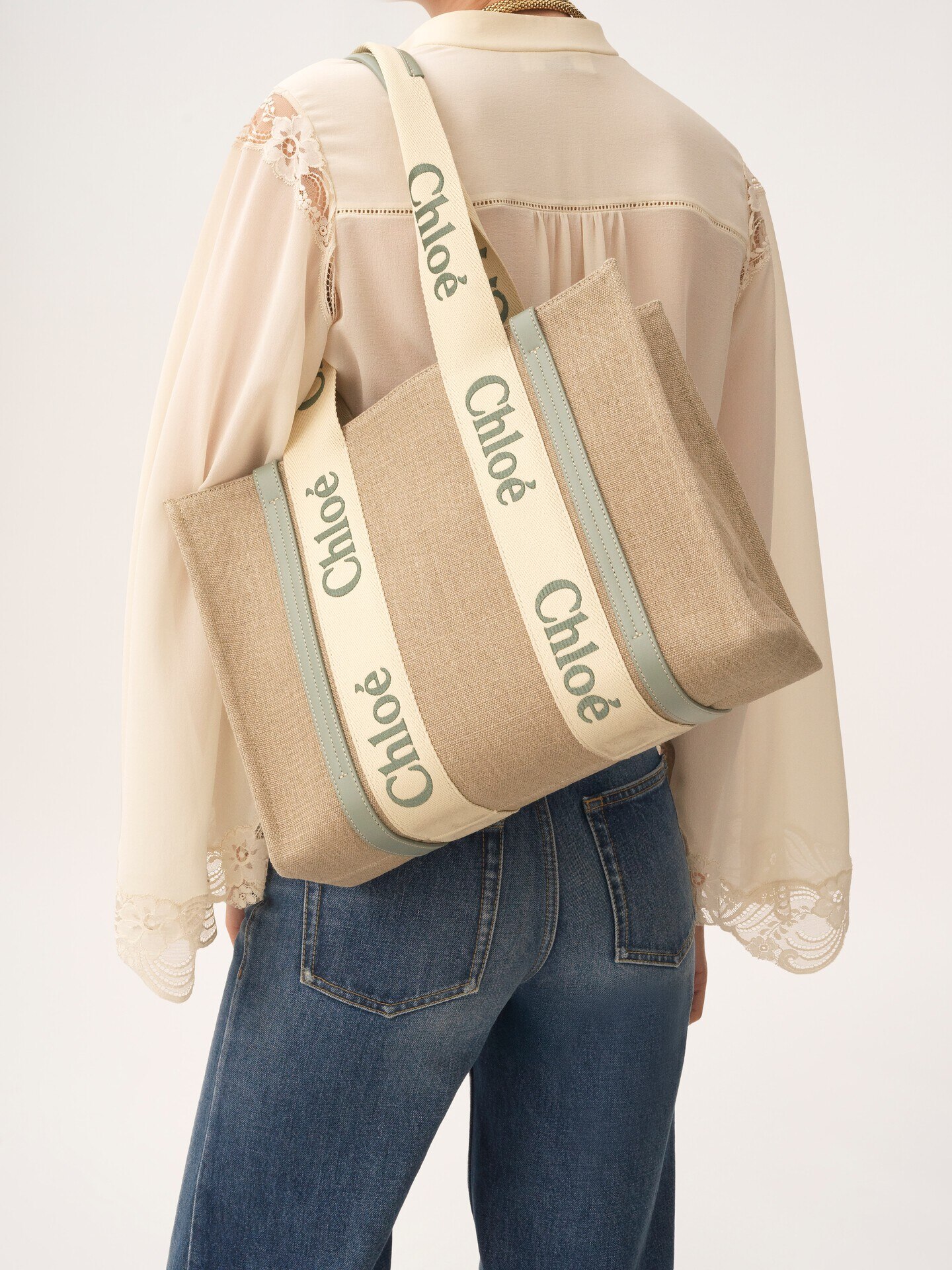 Woody tote bag in linen - 3