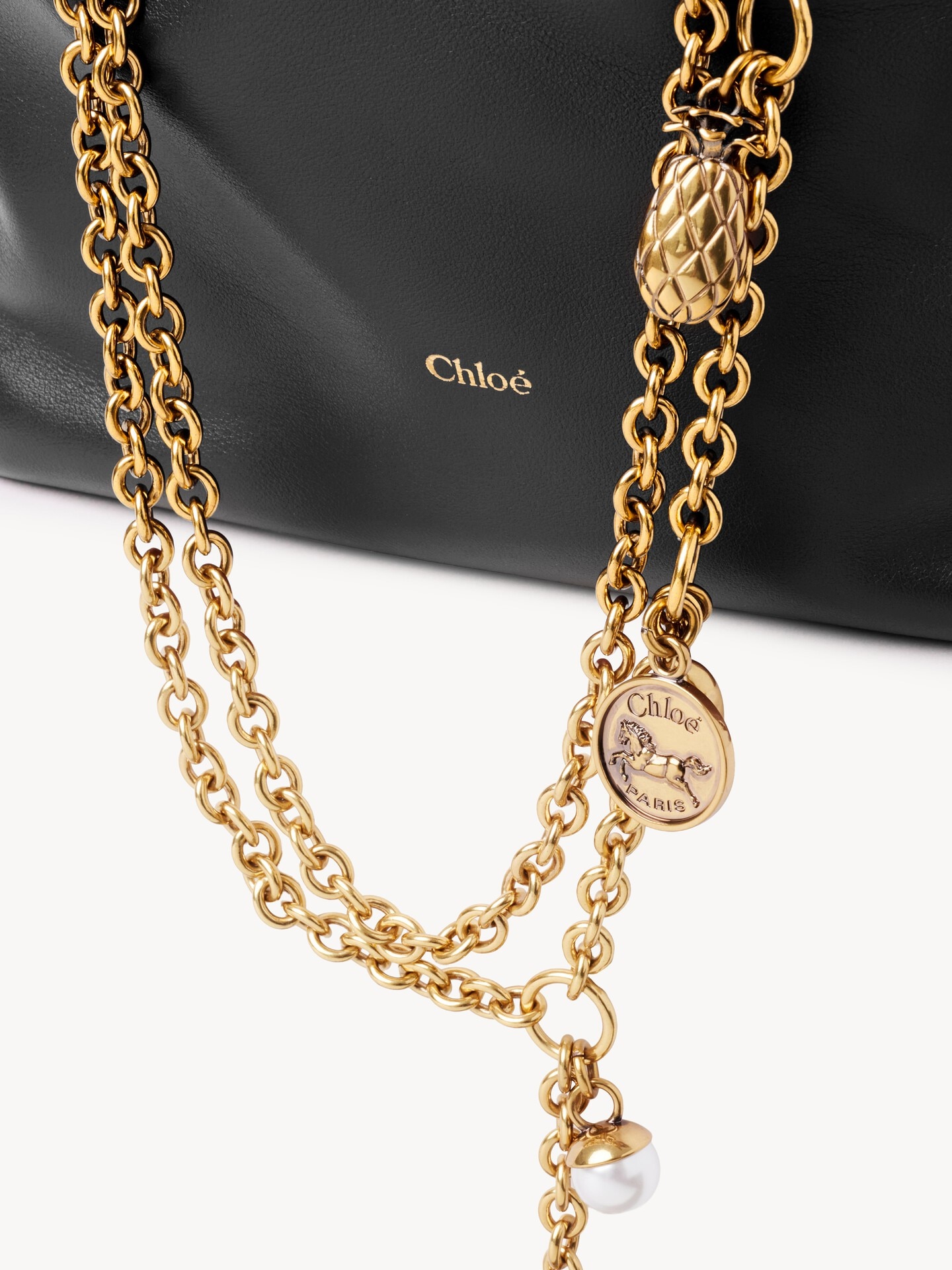 Small Chlo&eacute; Icons shoulder bag with chain in soft leather - 7