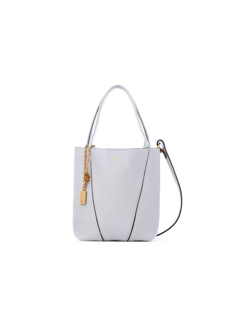 Petit sac cabas Chlo&eacute; Spin en cuir grain&eacute;
