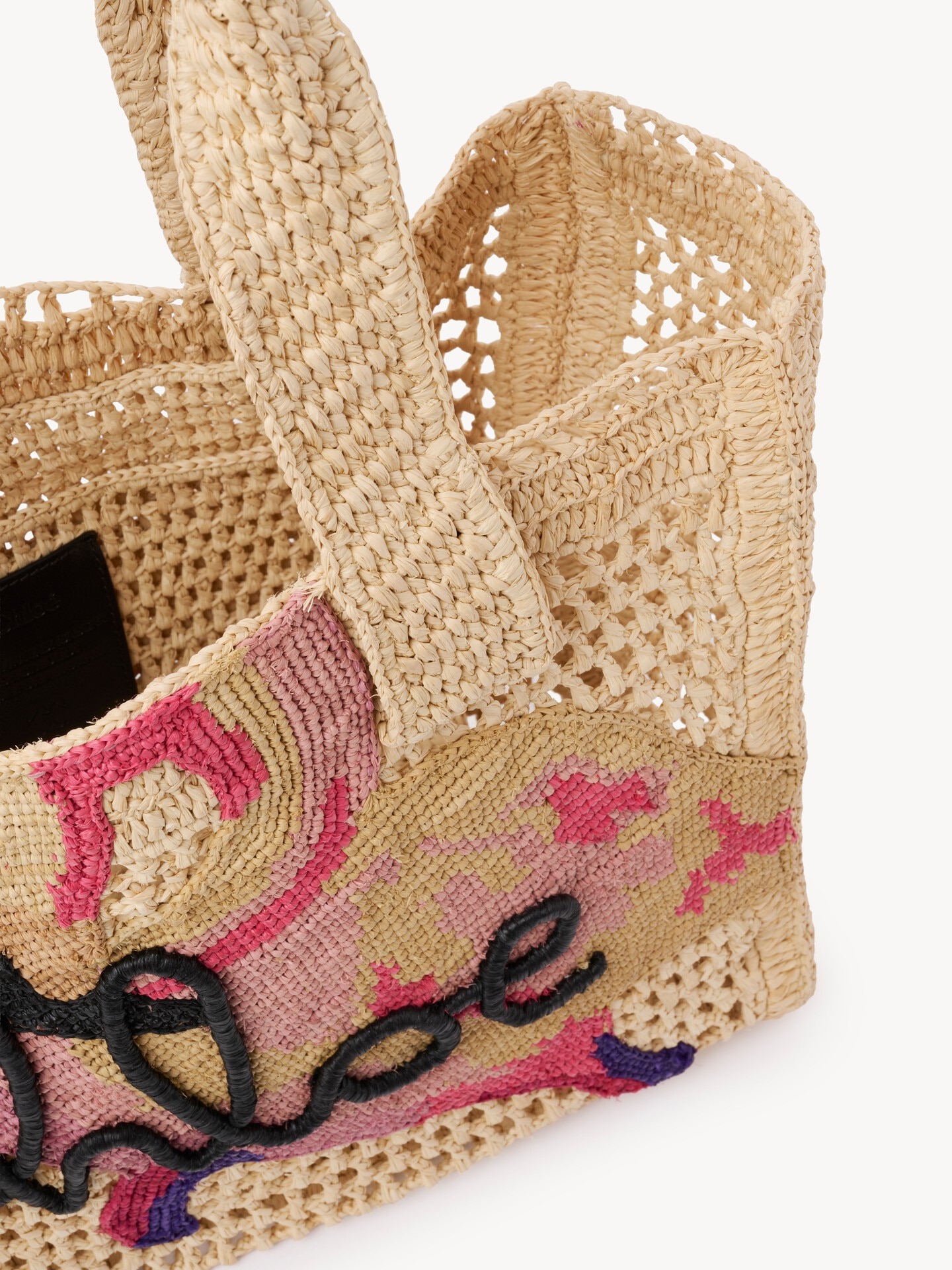 Summer Banana east-west tote bag in raffia - 6