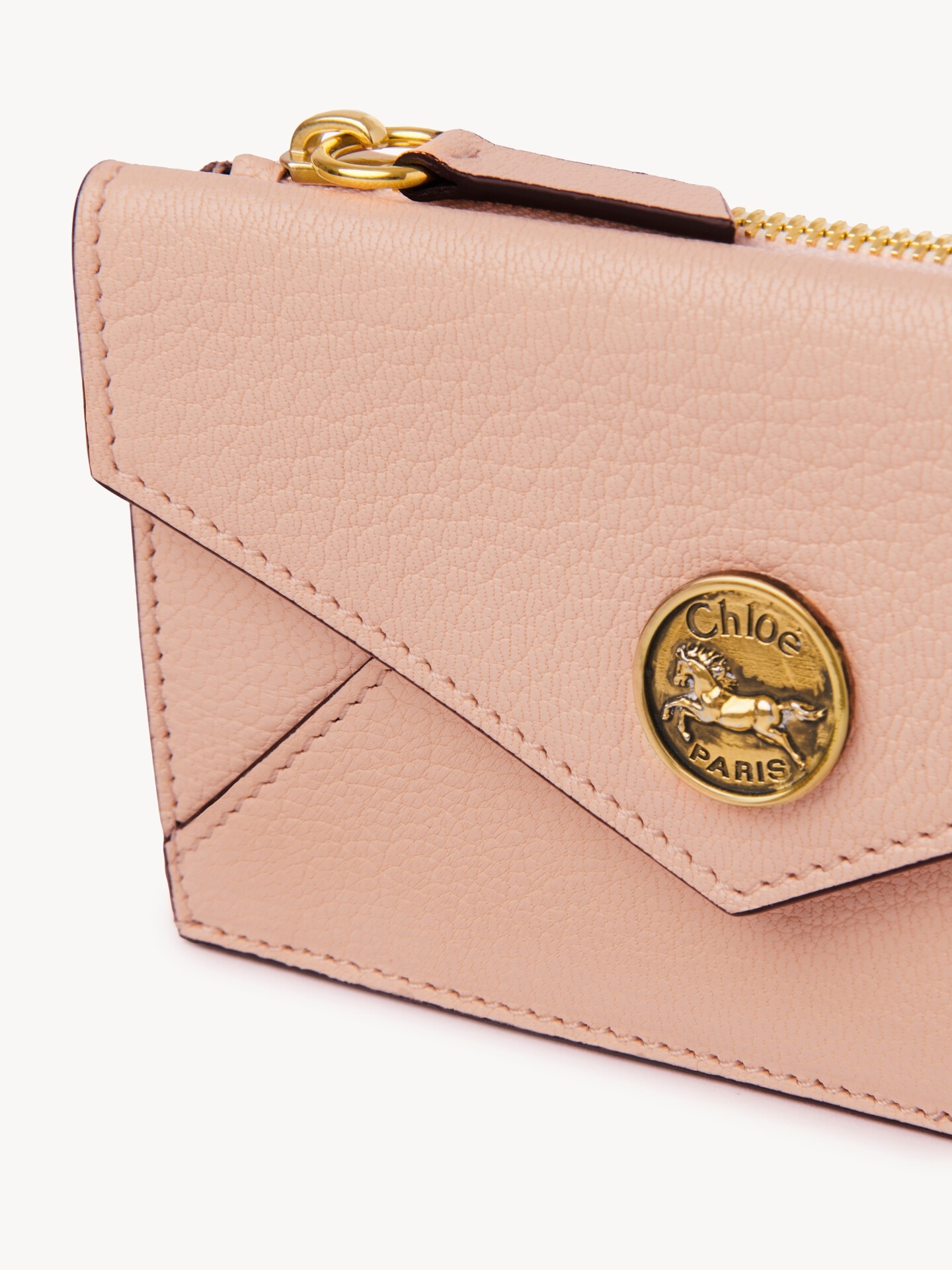 Petit porte-cartes et monnaie Envelope en cuir grain&eacute; - 6