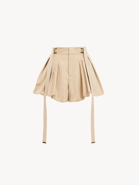 Mini balloon shorts in cotton gabardine