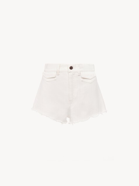 High-rise mini shorts in denim