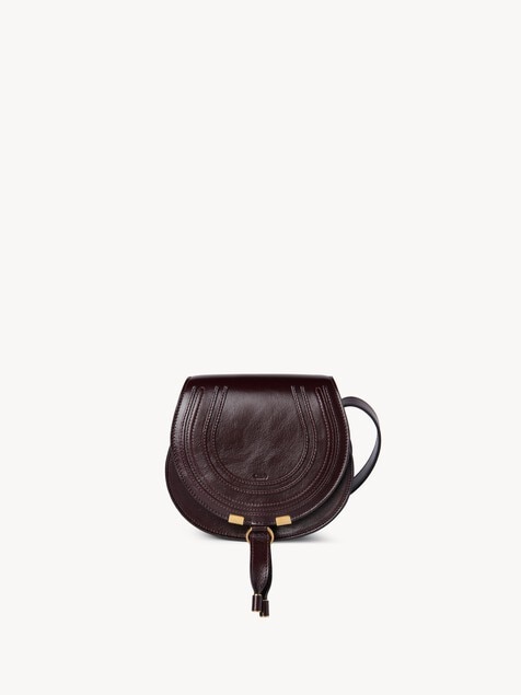 Kleine Marcie Satteltasche aus gl&auml;nzendem Leder