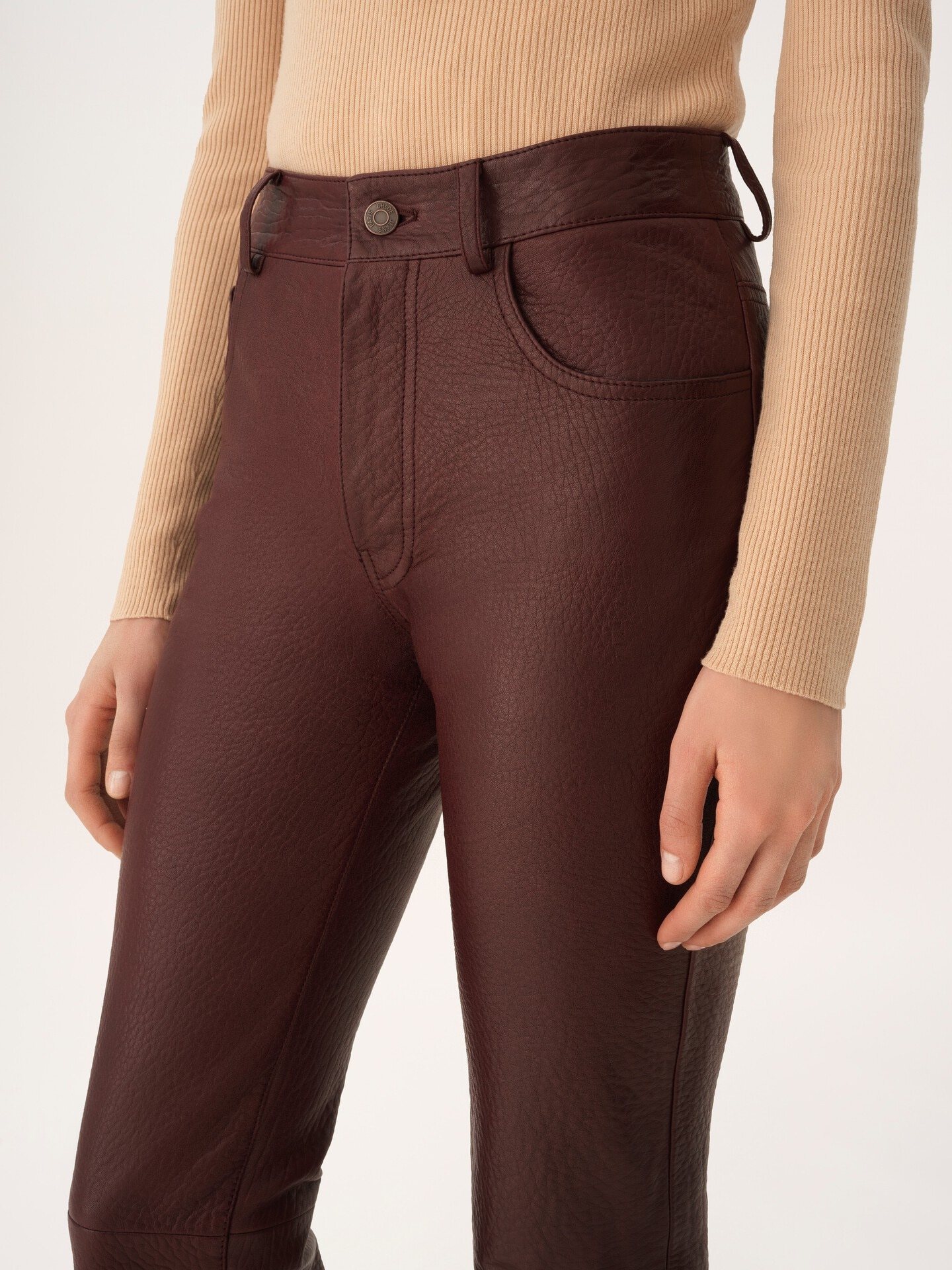 Flared trousers in leather - 7