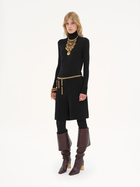 Fitted turtleneck in wool knit