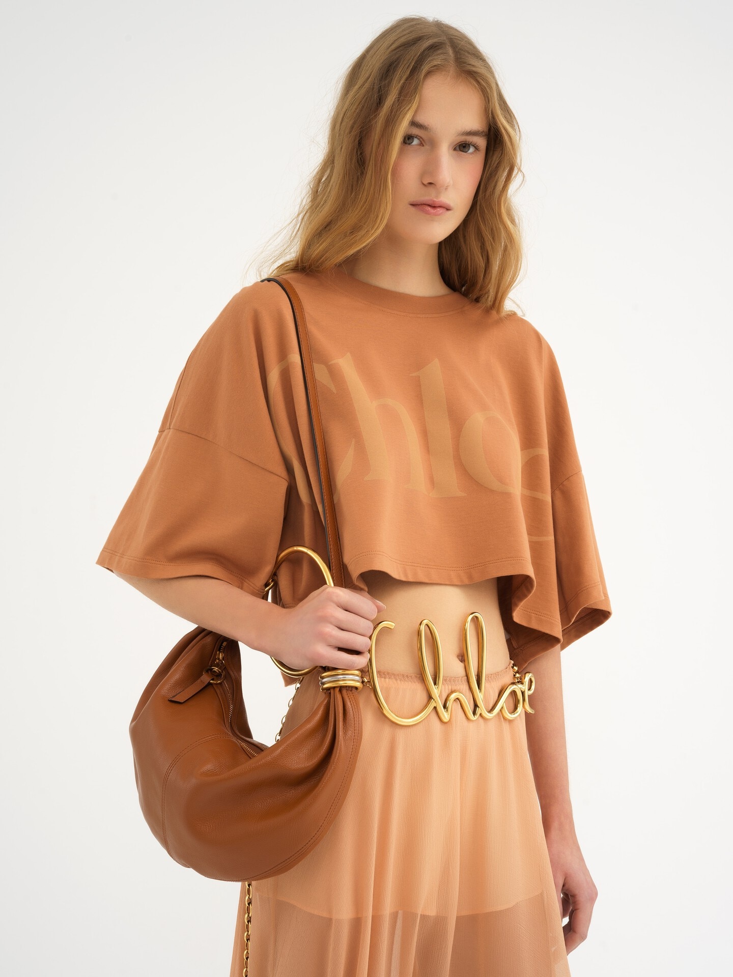 Small Bracelet Hobo bag in grained leather - 3