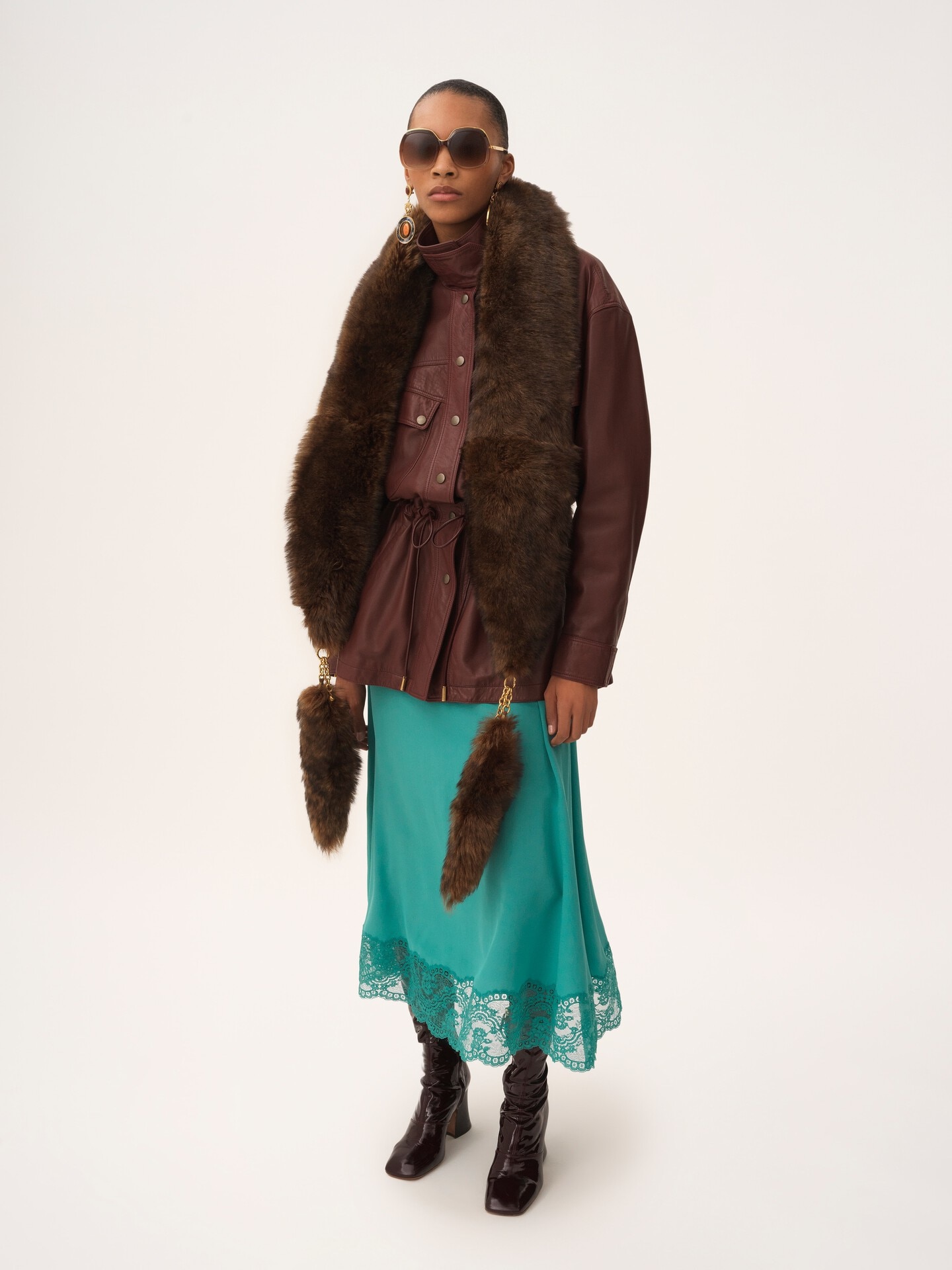 Hochgeschlossener Parka aus Leder - 3