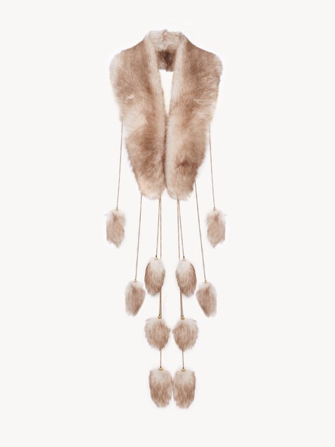 The Treasure Tails scarf in shearling