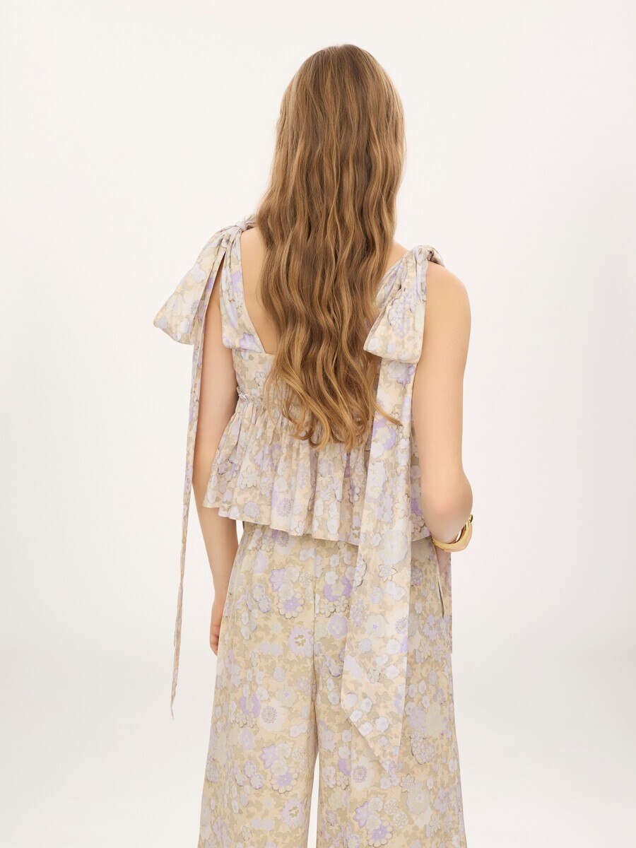 Knotted-strap cropped top in soft cotton - 6