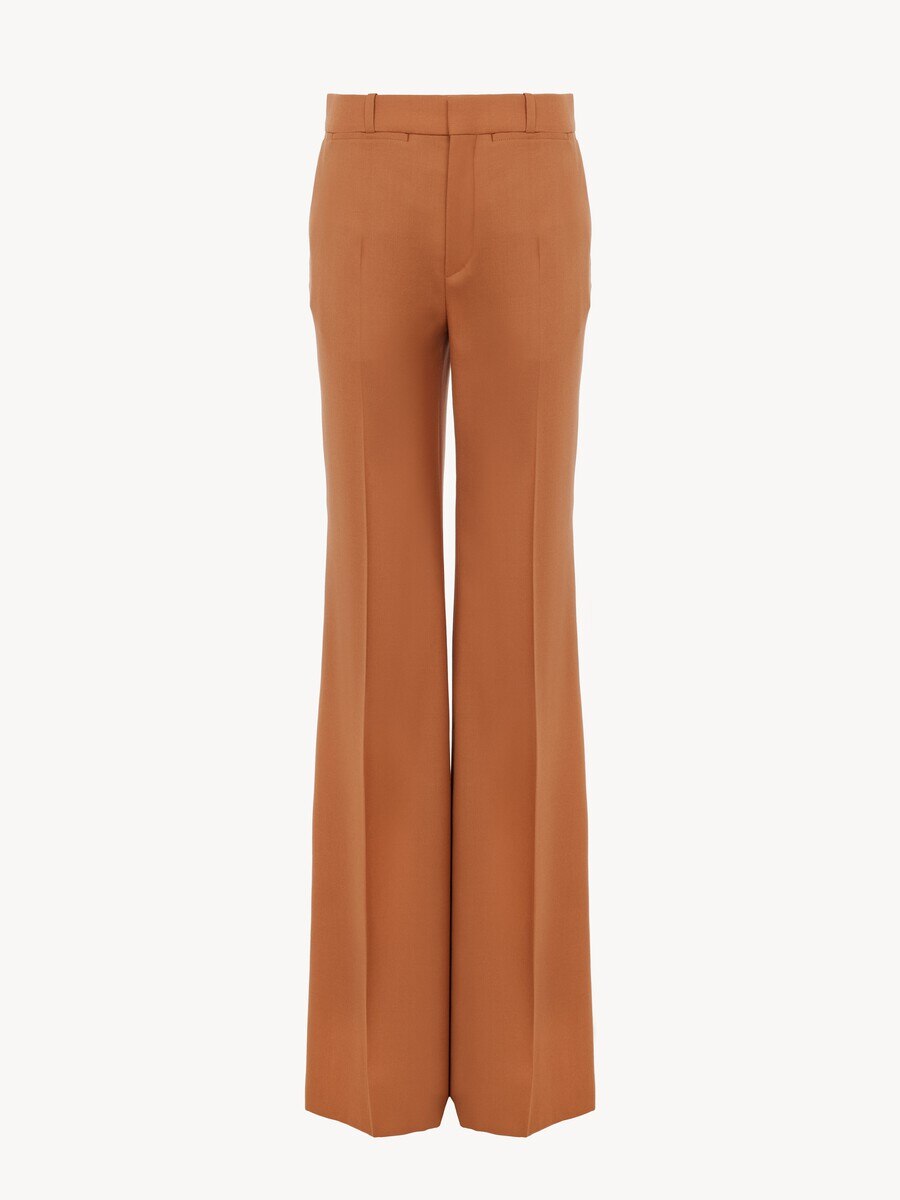 High-rise flared trousers in wool gabardine - 2