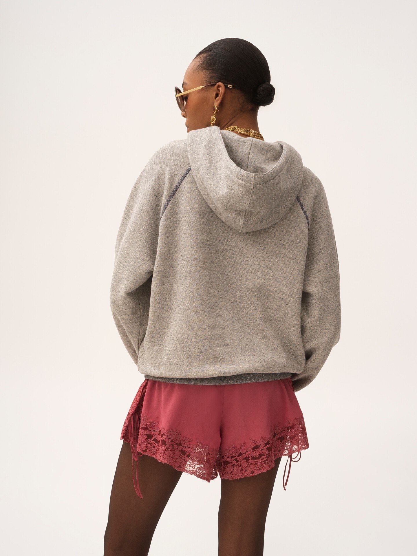 Oversized logo hoodie in a cotton fleece mix - 5