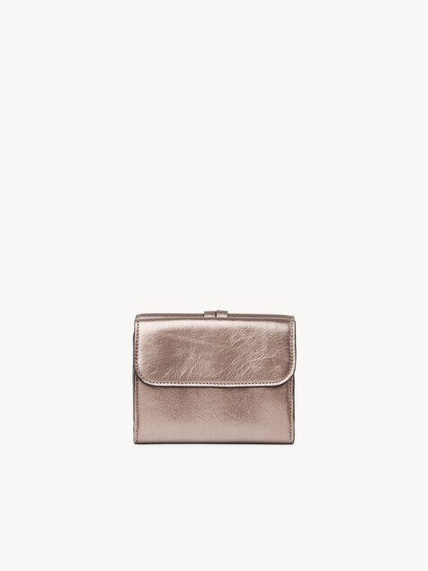 Small Alphabet tri-fold in metallic leather