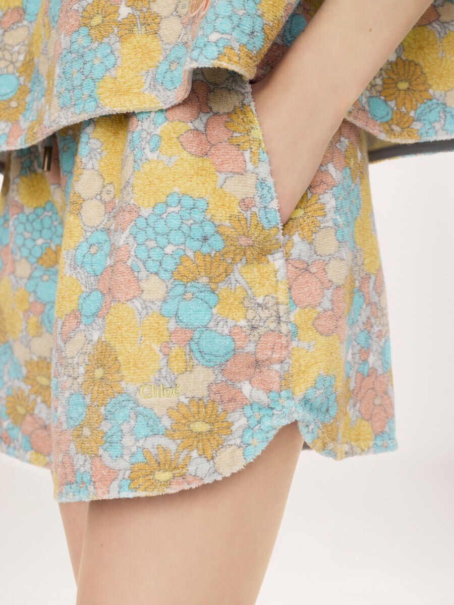 Mini-Shorts aus Baumwollfrottee mit Zugband - 6