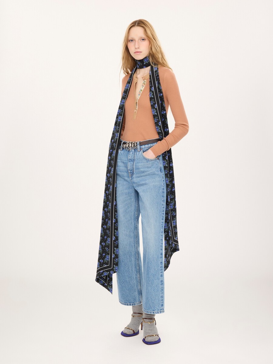 The Chlo&eacute; Folk bandeau scarf in silk cr&ecirc;pe - 5