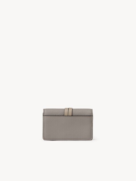 Alphabet card holder in grained leather