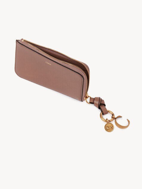 Porte-cartes et monnaie Alphabet en cuir brillant